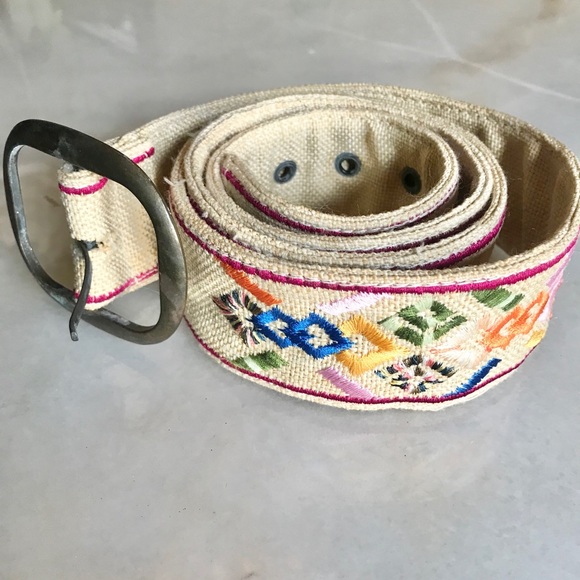 Accessories - Embroidered Boho belt tribal aztec look